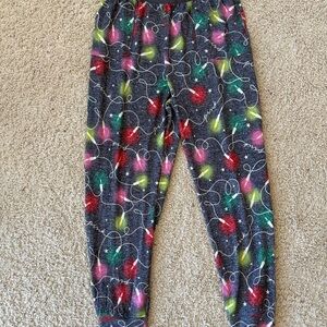Colorful Holiday Light Print Joggers